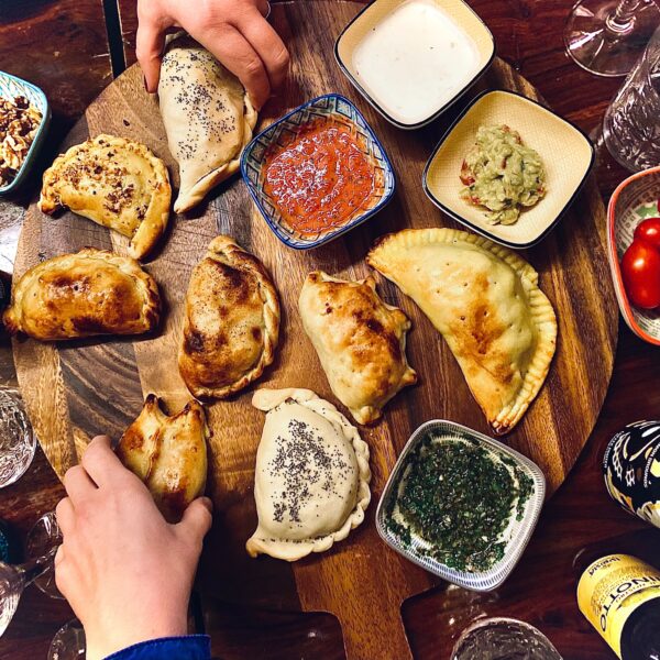 Argentine appetizer with wine tasting